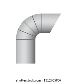 Duct pipe icon design, Duct is passages used in heating ventilation and air conditioning HVAC to deliver and remove air, Made out of the galvanized steel or aluminium, Vector illustration design icon.