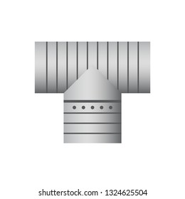 Duct pipe icon design, Duct is passages used in heating ventilation and air conditioning HVAC to deliver and remove air, Made out of the galvanized steel or aluminium, Vector illustration design icon.