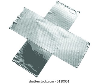 Duct tape in the form of a x and isolated on white background (vector)