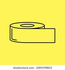 duct tape icon simple, line vector isolated on yellow background. trendy and modern design