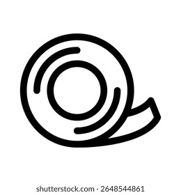 Duct Tape line icon.School supplies. Simple vector symbol used for school, travel, or education themes. Clean linear design, editable stroke, isolated on white.