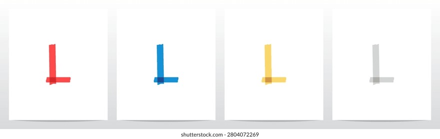 Duct Tape Lines Sticker Shape Letter Initial Logo Design L