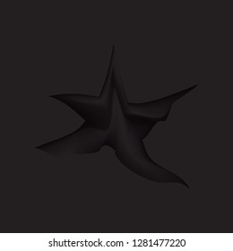 Ductile Funky Star in Motion Vector Design. Original Mesh Star Logo, Emblem, Sign Illustration, Print etc