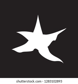Ductile Funky Star in Motion Vector Design. Original Mesh Star Logo, Emblem, Sign Illustration, Print etc