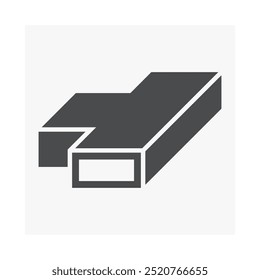 Ducting pipe equal T or tee vector icon. Galvanized steel sheet with shape for ductwork by install on ceiling to distributing supplying hot cold air in hvac or air conditioning and ventilation system.