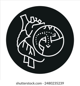 Ductus arteriosus line black icon. Sign for web page, mobile app, button, logo. Vector isolated button. Editable stroke.