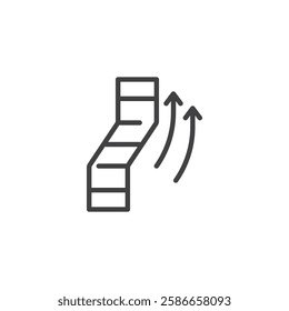 Ductwork line icon. linear style sign for mobile concept and web design. Duct with directional arrows outline vector icon. Air distribution symbol, logo illustration. Vector graphics