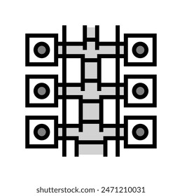 Vector de color de ventilación de conducto. signo de ventilación de conducto. ilustración de símbolo aislado