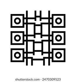 Vector de línea de ventilación de conducto. signo de ventilación de conducto. símbolo de contorno aislado ilustración negra