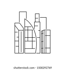 Dudai city view outline illustration on white background