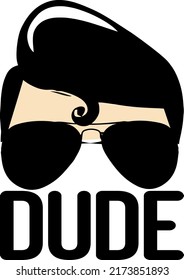 DUDE Baby Funny t shirt and mug design vector illustration