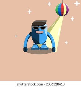 Сool dude under the disco ball