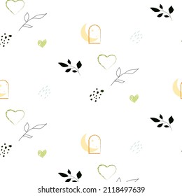 Dudel abstract. Moon, stars. Pattern . Vector.
