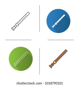 Duduk instrument icon. Flat design, linear and color styles. Tsiranapogh. Isolated vector illustrations