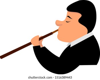 Hombre duduk, ilustración, vector sobre fondo blanco.