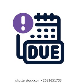 due date duotone icon. Sleek and modern vector icon for websites, mobile apps, marketing materials, and corporate design. Fully scalable and ready to use.