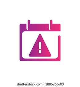 Due date gradient Icon. calendar and date vector illustration on white background