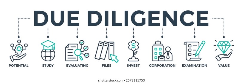 Due diligence banner web icon vector illustration concept for business