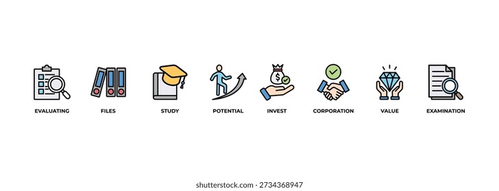 Due diligence banner web icon vector illustration concept with icon