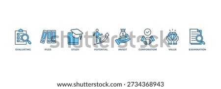 Due diligence banner web icon vector illustration concept with icon
