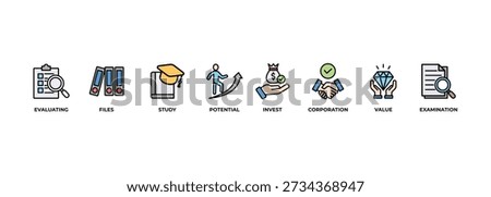 Due diligence banner web icon vector illustration concept with icon