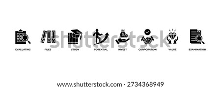 Due diligence banner web icon vector illustration concept with icon