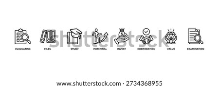 Due diligence banner web icon vector illustration concept with icon