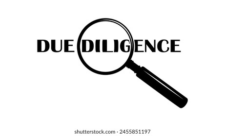 Logotipo Due Diligence, silueta aislada negra