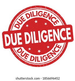 Due diligence grunge rubber stamp on white background, vector illustration