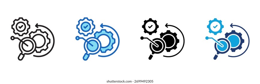 Due Diligence Icon Multi Style Vector Illustration