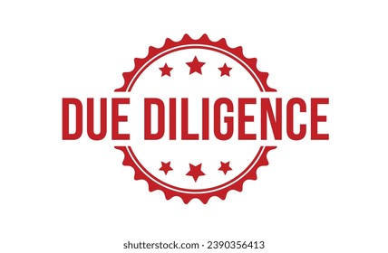 Ilustración vectorial del sello de caucho de Diligencia debida sobre fondo blanco. Sello de caucho de Diligencia debida