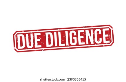 Ilustración vectorial del sello de caucho de Diligencia debida sobre fondo blanco. Sello de caucho de Diligencia debida
