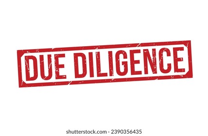 Ilustración vectorial del sello de caucho de Diligencia debida sobre fondo blanco. Sello de caucho de Diligencia debida