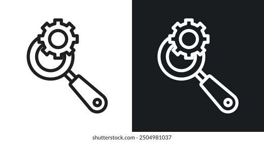 Conjunto de iconos de Vector de diligencia debida en blanco y negro relleno y estilo delineado.