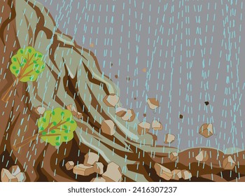 Due to the effects of global warming, days of heavy rain continued and the cliff collapsed.