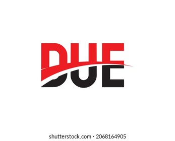 Ilustración del vector de diseño del logotipo inicial de la carta DUE
