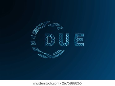 DUE diseño de Vector de logotipo de letra de polietileno baja. Debido diseño de logotipo de poliéster inferior. Debido diseño de logotipo de baja poli único.