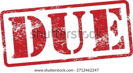Due Red Grunge Rubber Stamp