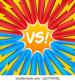 Duel and fight colorful concept with VS white wording orange speech bubble lightnings and different comic effects. Vector illustration - Powered by Shutterstock - Get 15% off with code: PIKWIZARD15