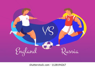 A duel of football teams. A clash between England and Russia.