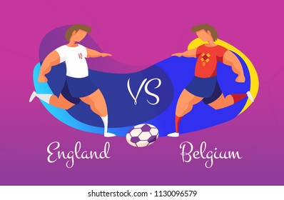 A duel of football teams. A clash between Belgium and England.