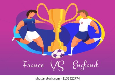 A duel of football teams. A clash between England and France.