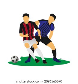 Duel striker and Defender by the futsal, football, or soccer player vector.