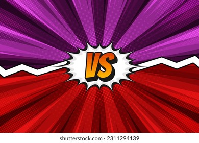 Duel versus background with explosion comic pop art style concept