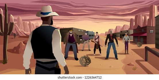Duel Western Cowboy