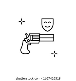 Dueling Pistolsymbol. Einfache Vektorillustration-, Umrisselemente für i- und ux-, webbasierte oder mobile Anwendungen