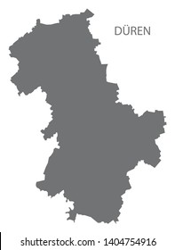 Dueren grey county map of North Rhine-Westphalia DE