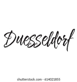 duesseldorf, text design. Vector calligraphy. Typography poster. Usable as background.