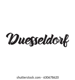 duesseldorf, text design. Vector calligraphy. Typography poster. Usable as background.