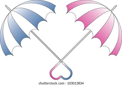 Duet of color umbrellas